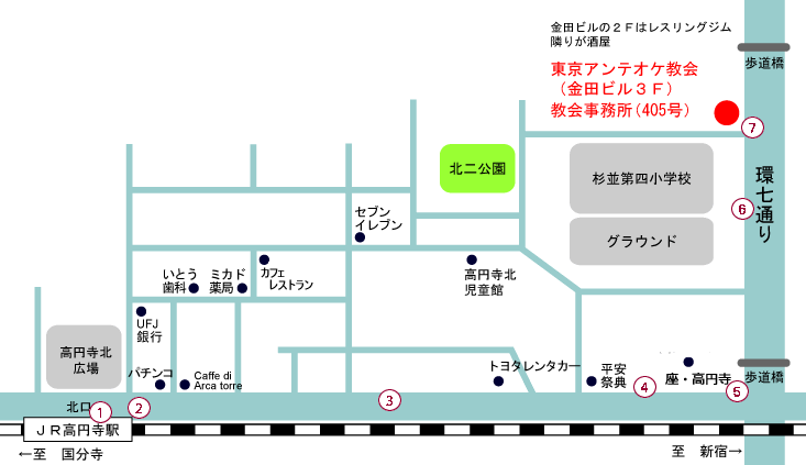 教会までの地図